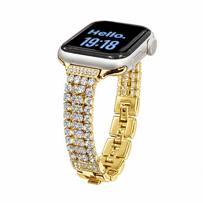 iBandGear Luxury Crystal Pave Metal Bracelet Band for Apple Watch - Gold
