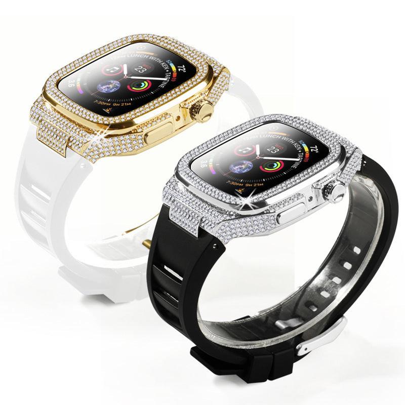 iBandGear Luxury Diamond Metal Case with Liquid Silicone Band for Apple Watch - detail 7