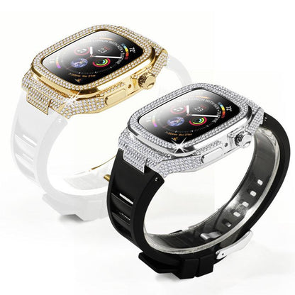 iBandGear Luxury Diamond Metal Case with Liquid Silicone Band for Apple Watch - detail 7