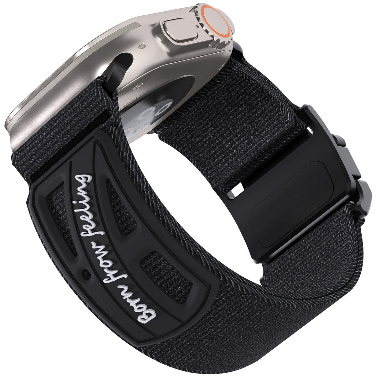 iBandGear Mag-Speed Armored Nylon Loop Band for Apple Watch - Black