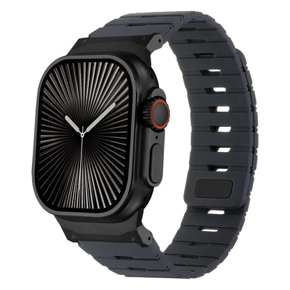iBandGear MagLock Armor Silicone Band for Apple Watch - Black-Black
