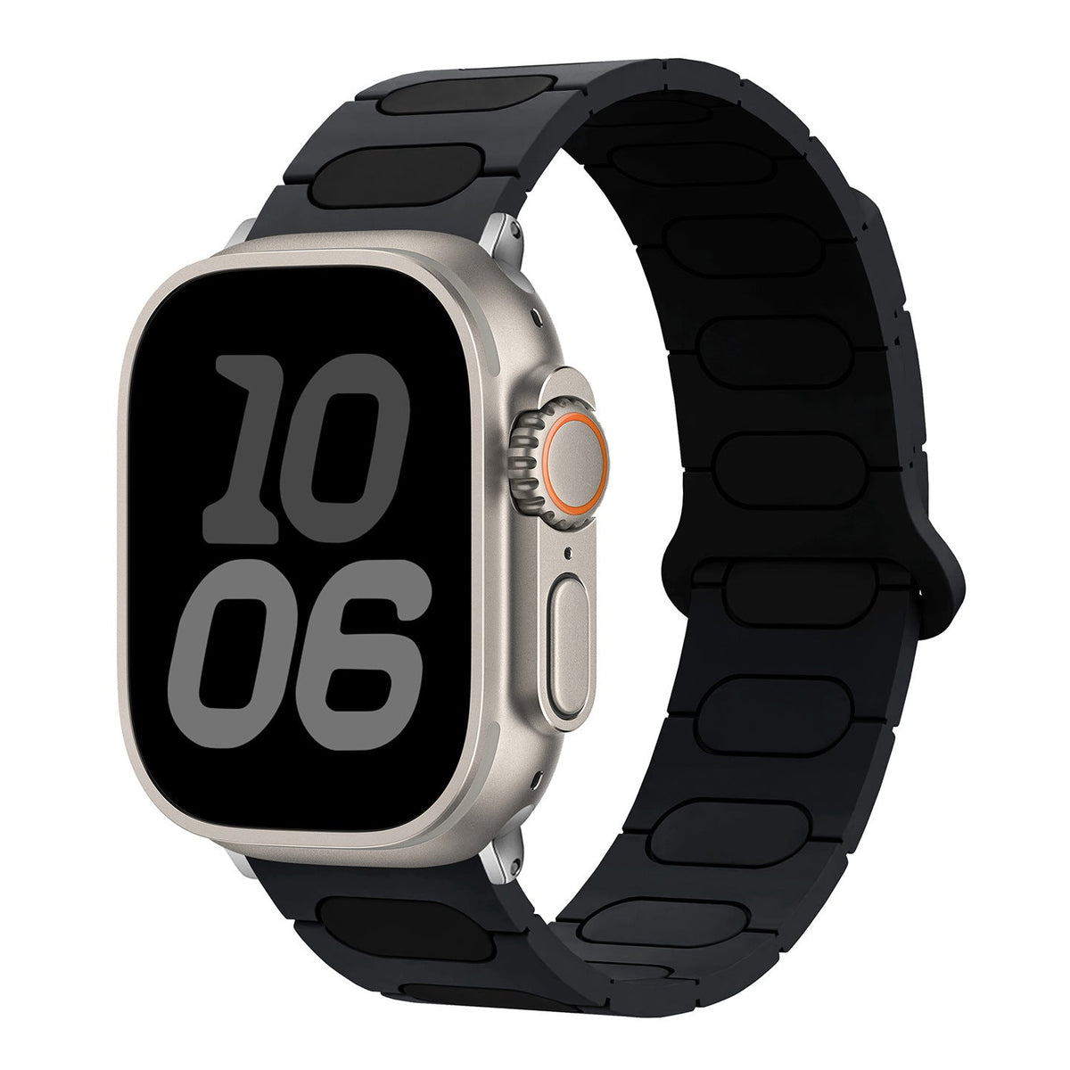 iBandGear MagLock Pro Silicone Band for Apple Watch - Charcoal Black-Black