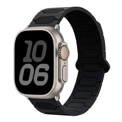 iBandGear MagLock Pro Silicone Band for Apple Watch - Charcoal Black-Black