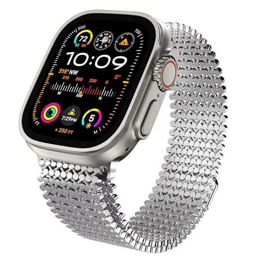 iBandGear Magnetic Chain-Link Stainless Steel Band for Apple Watch - Silver