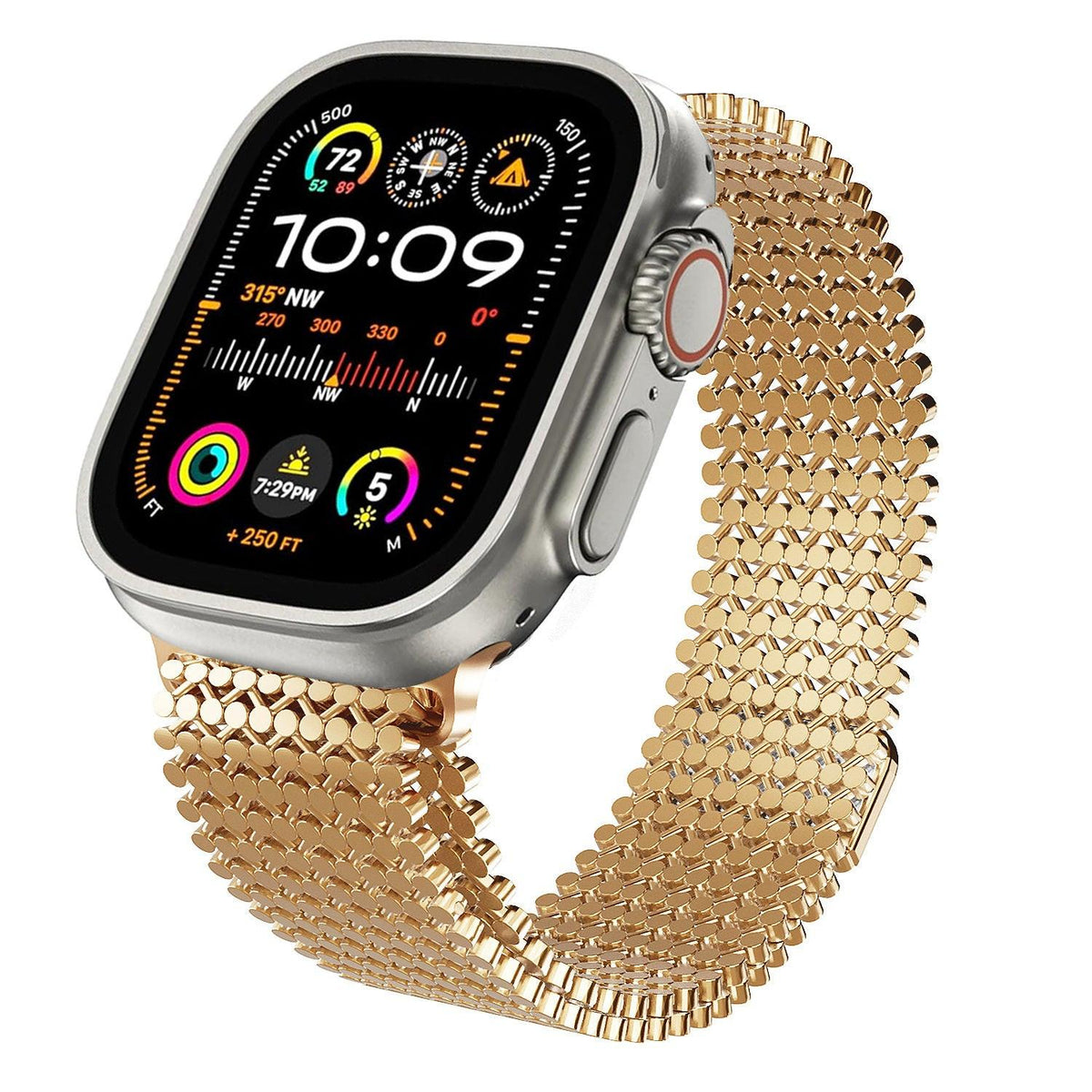 iBandGear Magnetic Chain-Link Stainless Steel Band for Apple Watch - Rose Gold