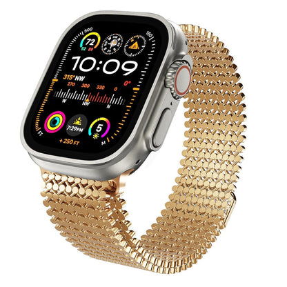 iBandGear Magnetic Chain-Link Stainless Steel Band for Apple Watch - Rose Gold