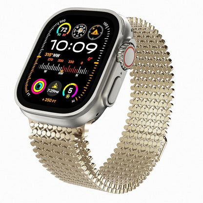 iBandGear Magnetic Chain-Link Stainless Steel Band for Apple Watch - Champagne Gold