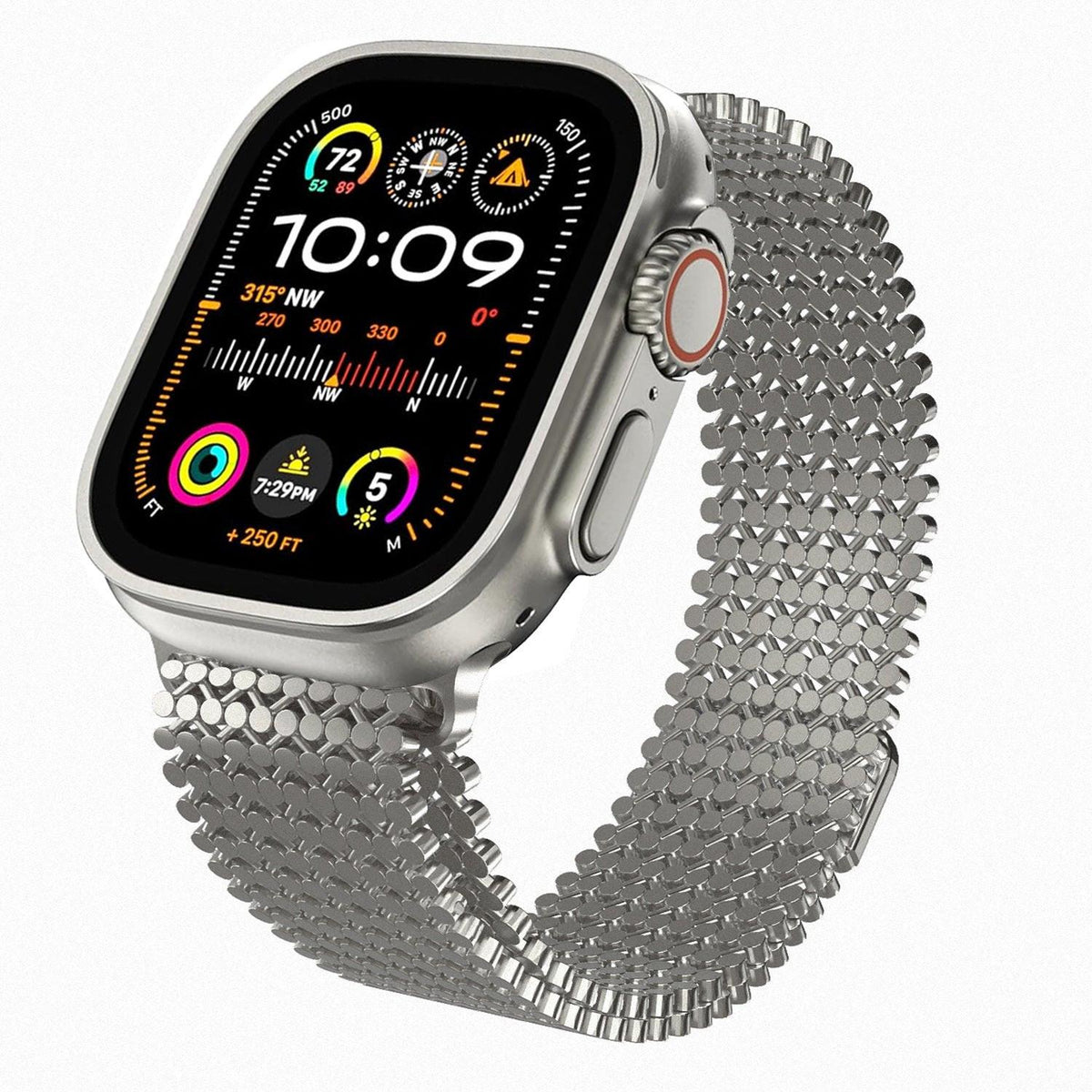 iBandGear Magnetic Chain-Link Stainless Steel Band for Apple Watch - Titanium