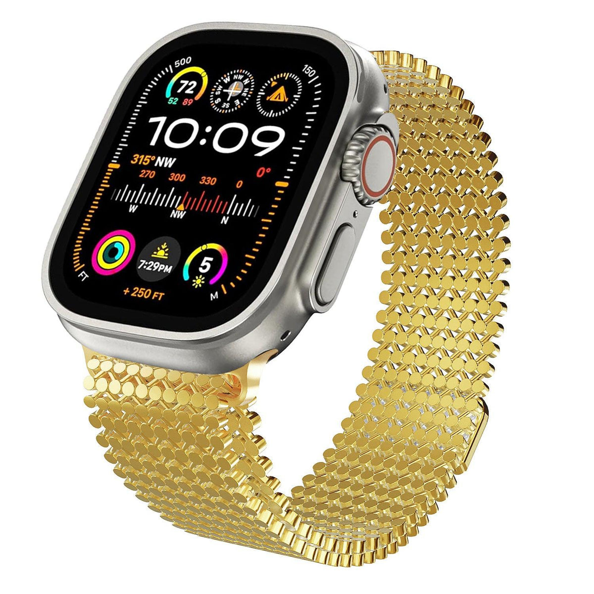 iBandGear Magnetic Chain-Link Stainless Steel Band for Apple Watch - Gold
