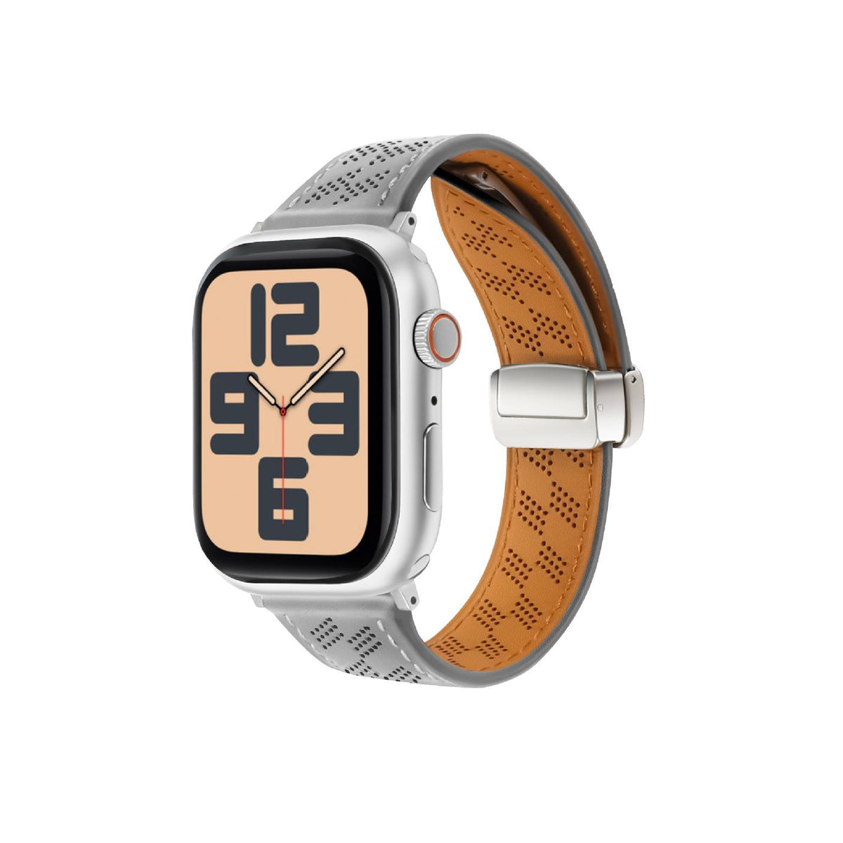 iBandGear Magnetic Perforated Leather Band for Apple Watch - Gray