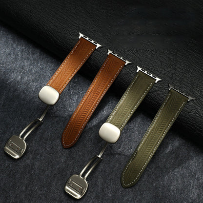 iBandGear Magnetic Wheat-Pattern Genuine Leather Band for Apple Watch - detail 13