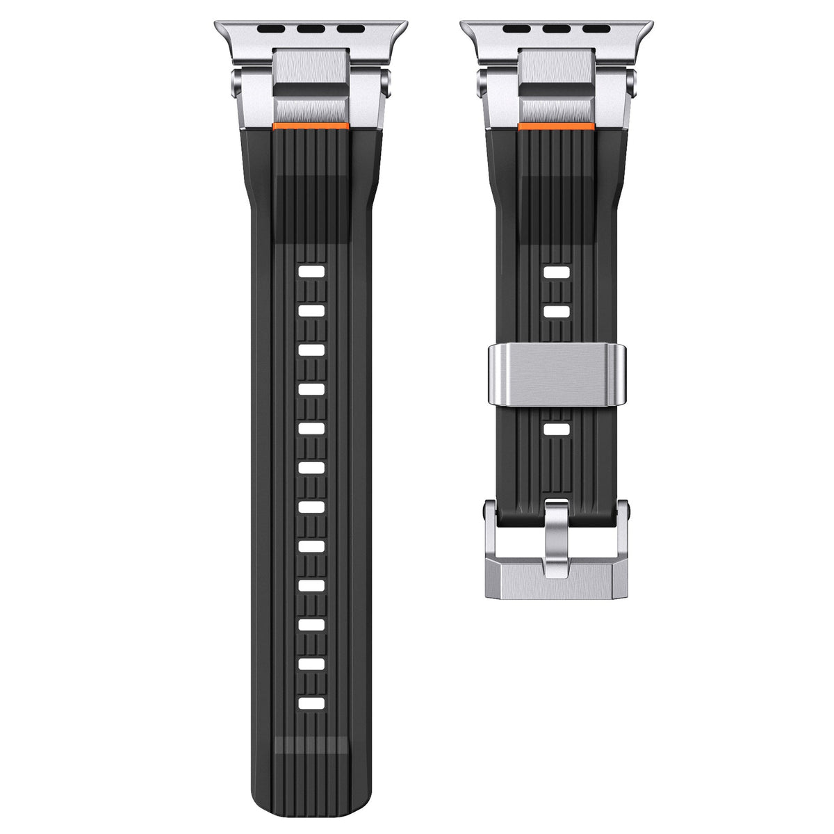 iBandGear Mecha Armor TPU Band for Apple Watch Industrial Metal Style - Black
