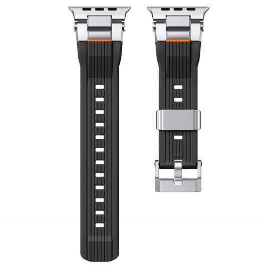 iBandGear Mecha Armor TPU Band for Apple Watch Industrial Metal Style - Black