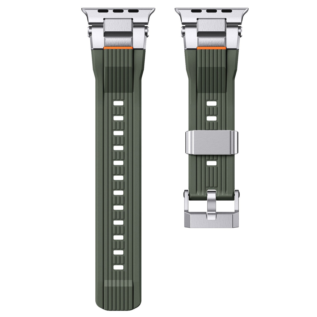 iBandGear Mecha Armor TPU Band for Apple Watch Industrial Metal Style - Green