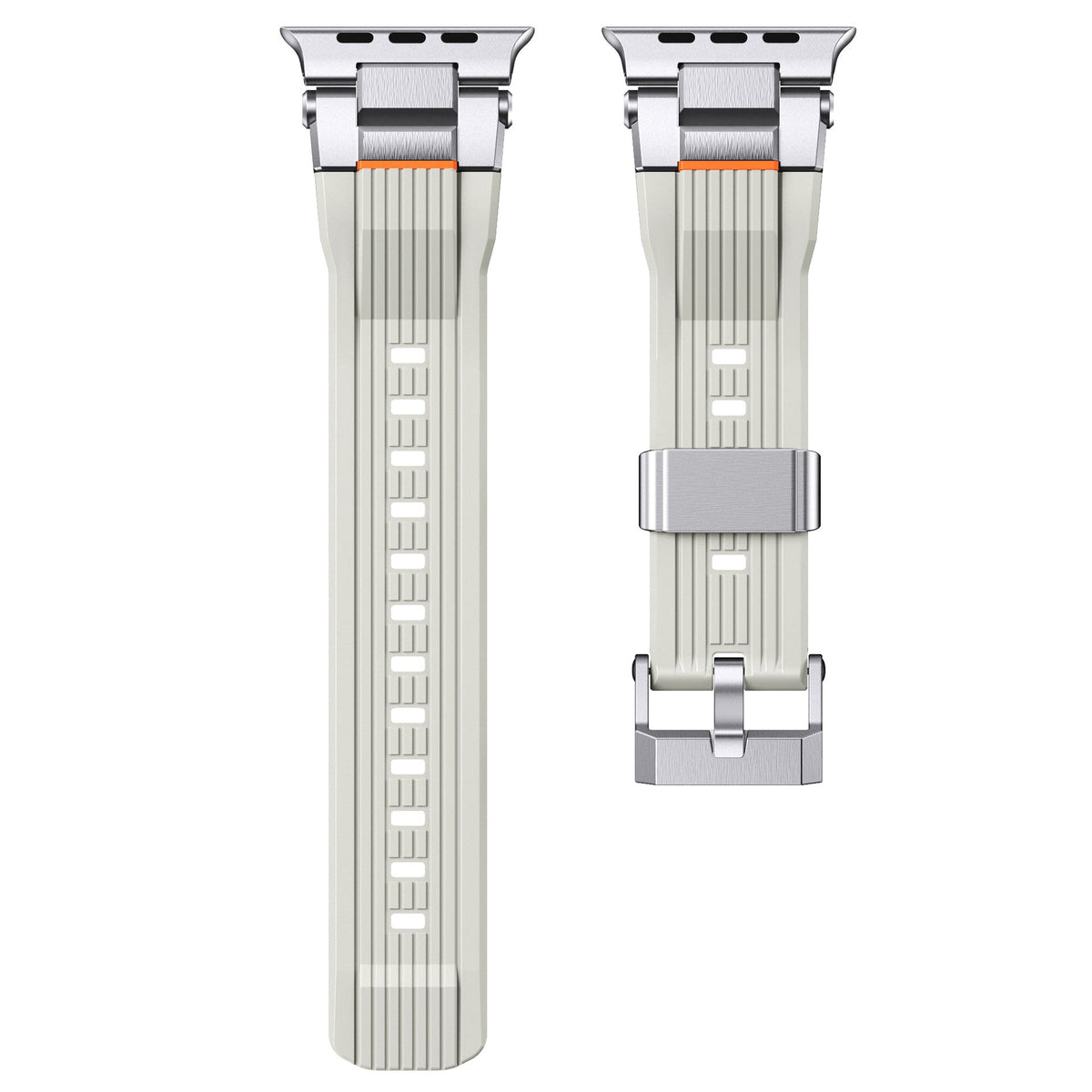 iBandGear Mecha Armor TPU Band for Apple Watch Industrial Metal Style - Starlight