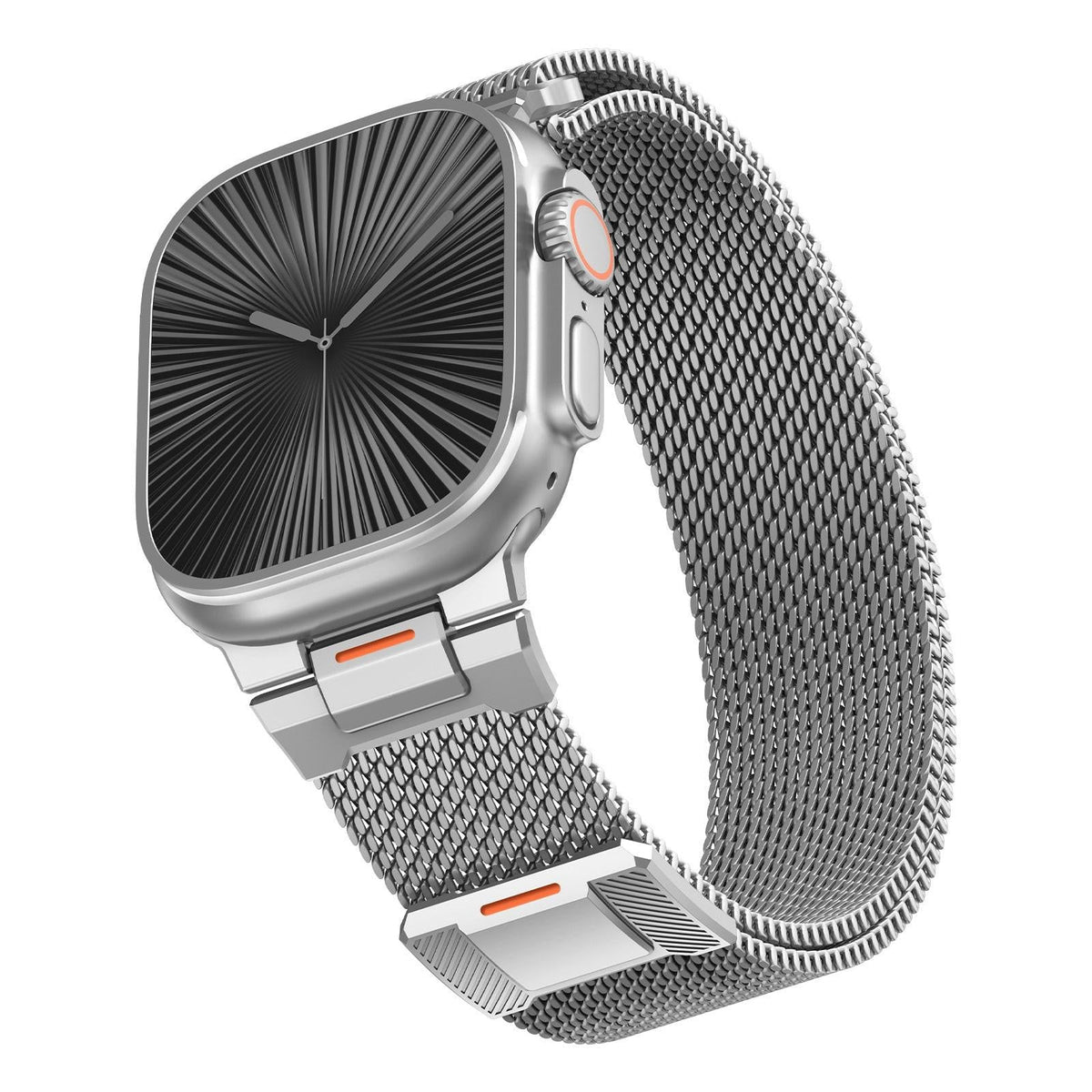 iBandGear Mechanical Style Magnetic Milanese Band for Apple Watch - Silver