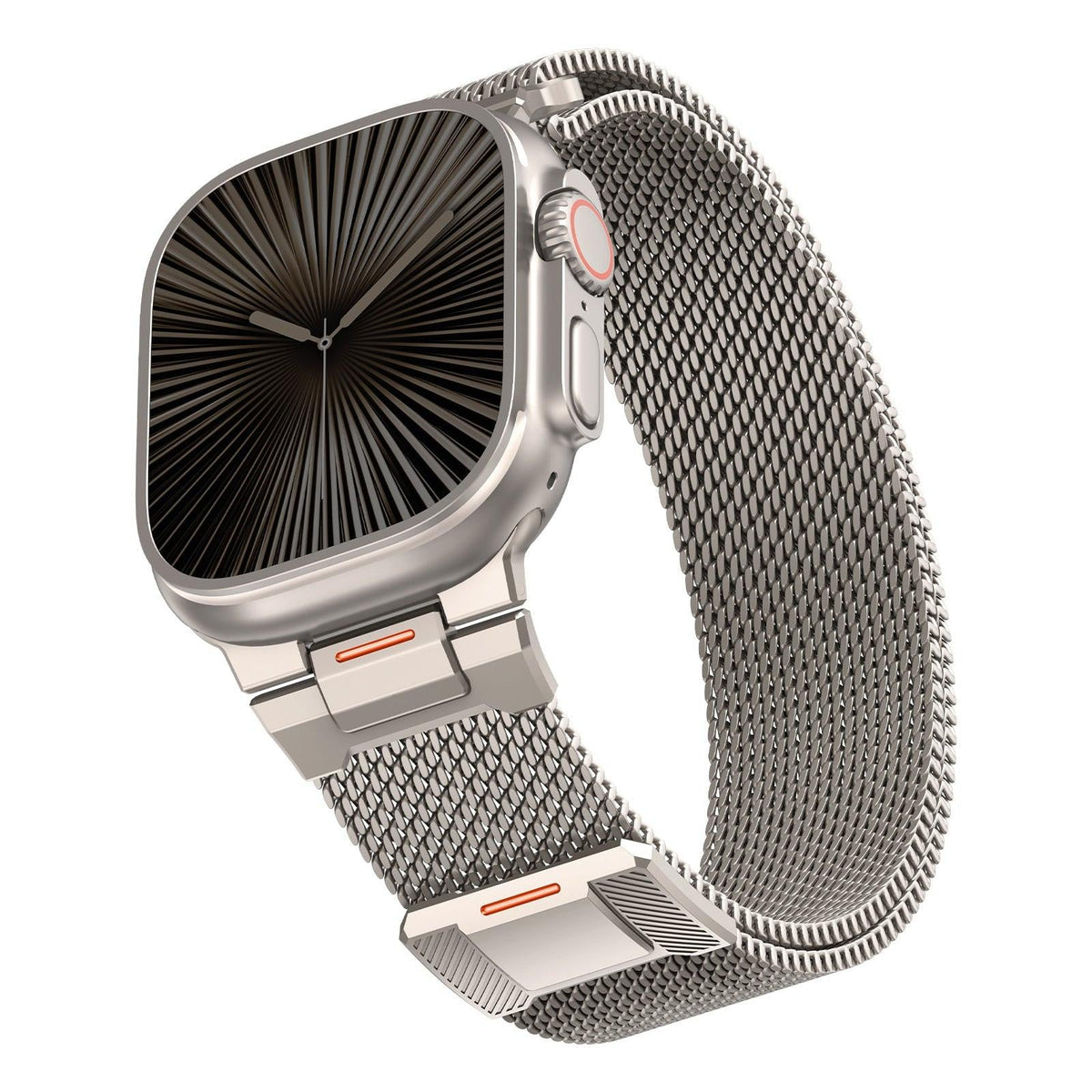 iBandGear Mechanical Style Magnetic Milanese Band for Apple Watch - Titanium