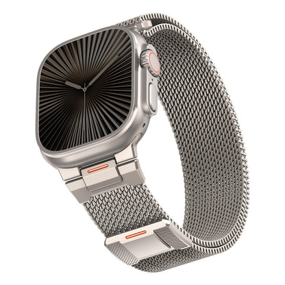 iBandGear Mechanical Style Magnetic Milanese Band for Apple Watch - Titanium