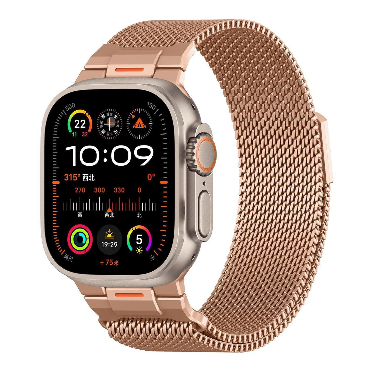 iBandGear Mechanical Style Magnetic Milanese Band for Apple Watch - Rose gold