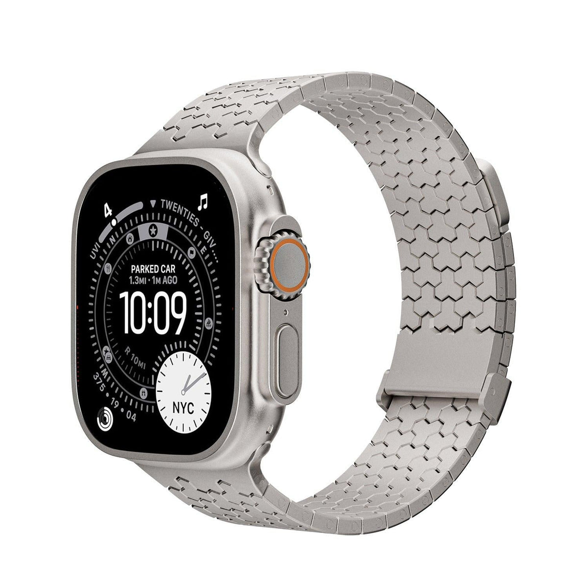 iBandGear Metal Y-Link Dual Magnetic Stainless Steel Band for Apple Watch - Titanium