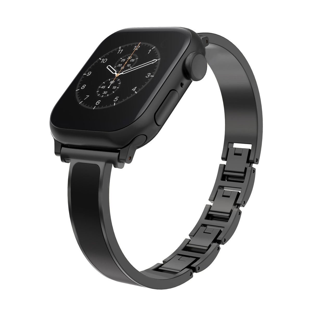 iBandGear Minimal Bangle Metal Band for Apple Watch – Sleek Bracelet Style Strap - Black