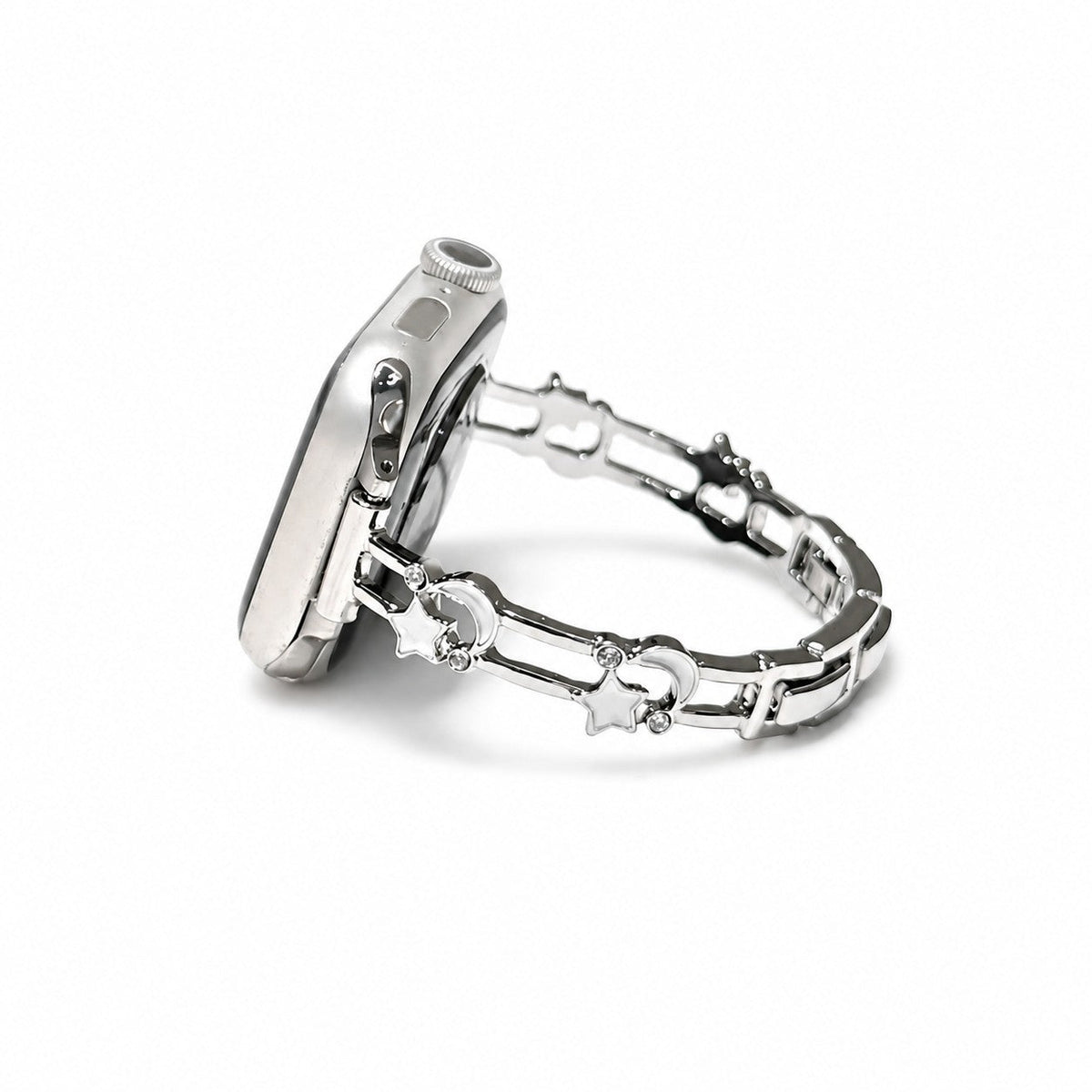 iBandGear Moon & Star Charm Bracelet Band for Apple Watch - Silver