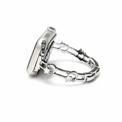 iBandGear Moon & Star Charm Bracelet Band for Apple Watch - Silver