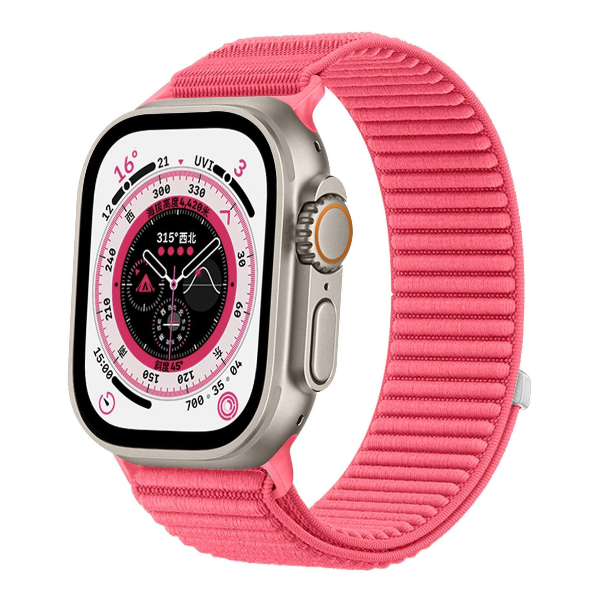iBandGear Mountain Trail Woven Nylon Band for Apple Watch - Coral Red