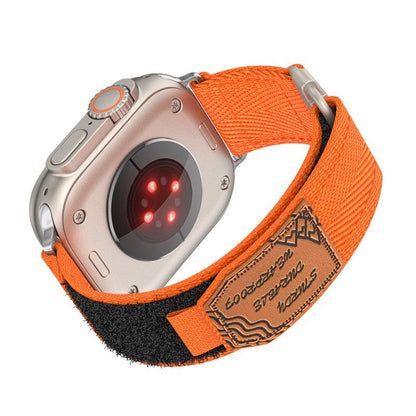 iBandGear Nylon Band for Apple Watch with Leather Patch - Orange