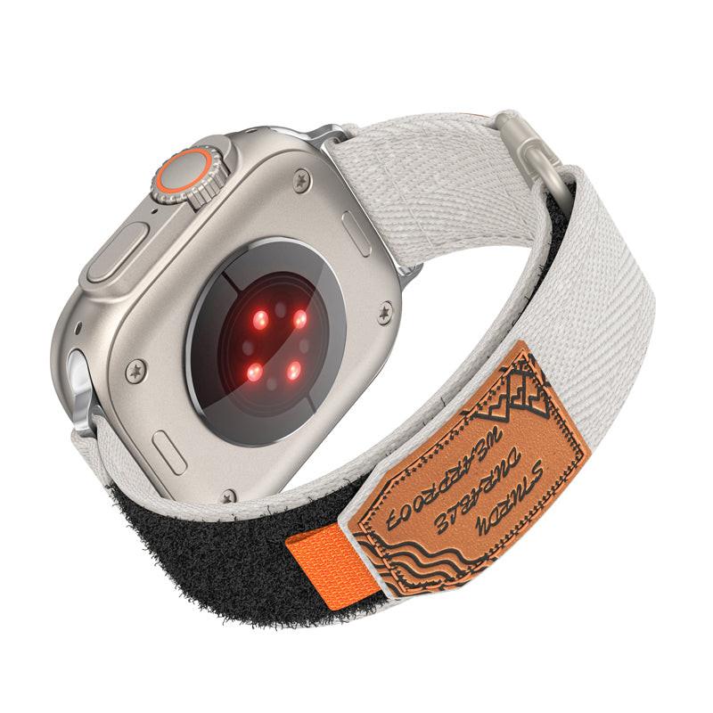 iBandGear Nylon Band for Apple Watch with Leather Patch - Starlight