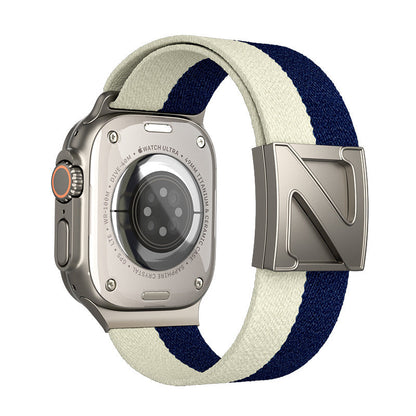 iBandGear Nylon Braided Magnetic Z Buckle Band for Apple Watch - Starlight-Blue