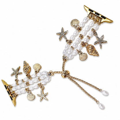 iBandGear Ocean Pearl Charm Bracelet Band for Apple Watch - Gold