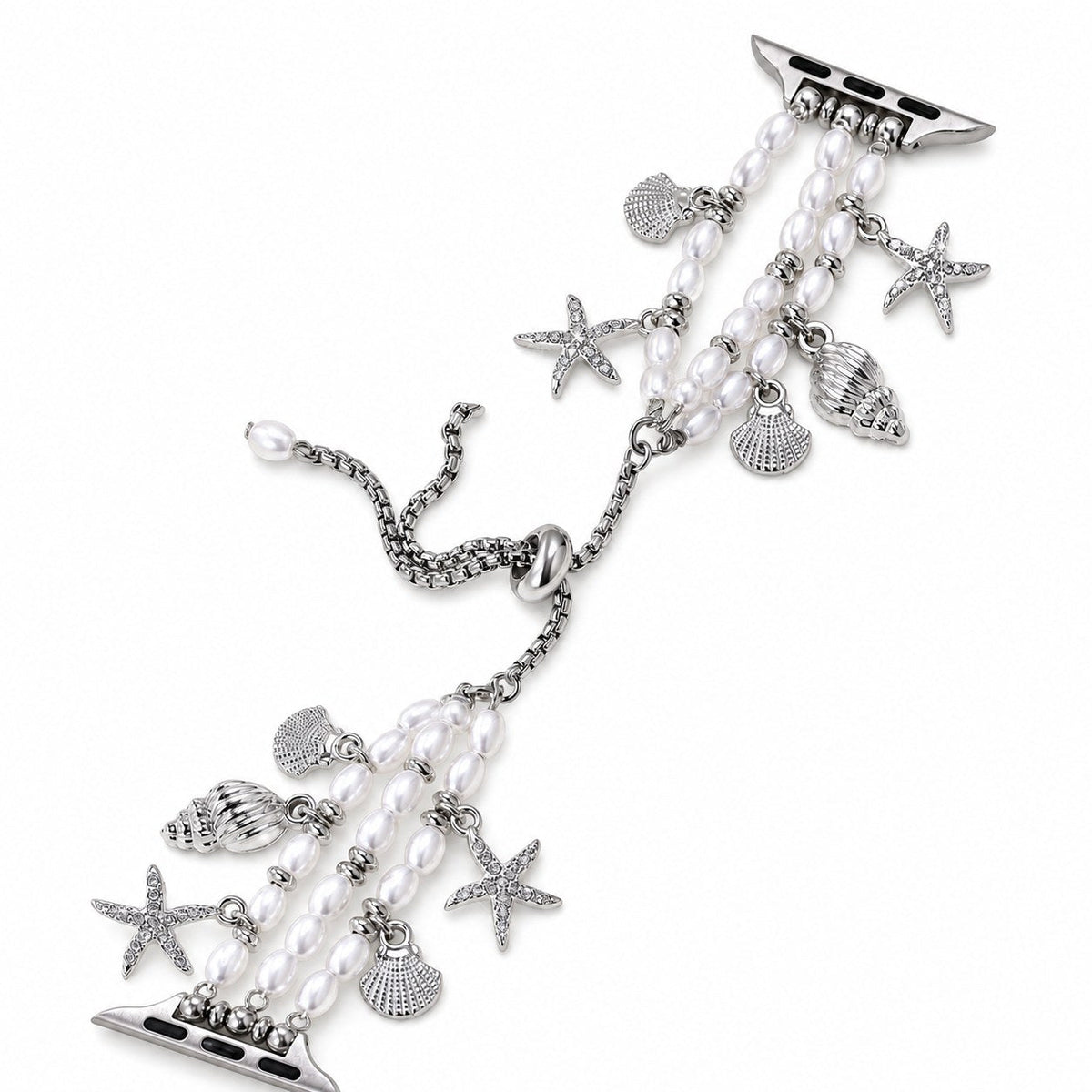 iBandGear Ocean Pearl Charm Bracelet Band for Apple Watch - Silver