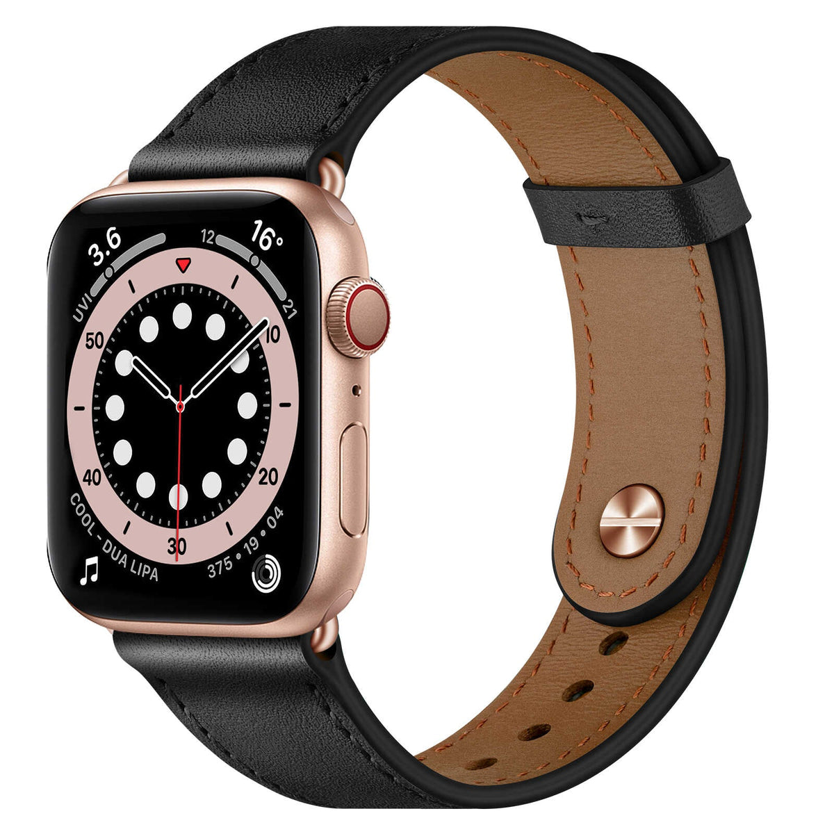iBandGear Minimalist Leather Band for Apple Watch with Stud Closure