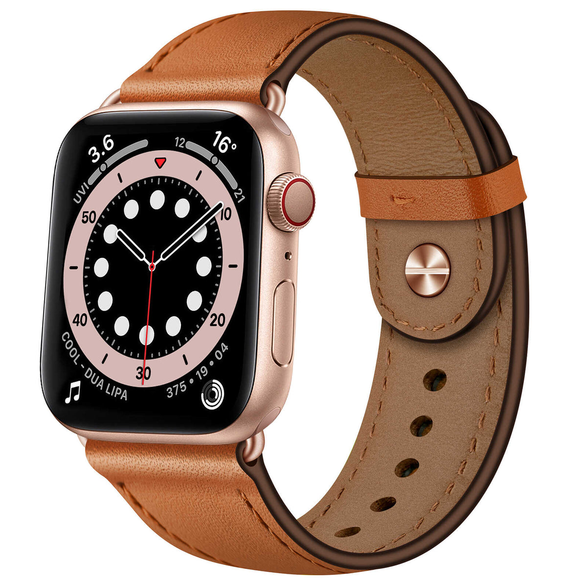 iBandGear Minimalist Leather Band for Apple Watch with Stud Closure
