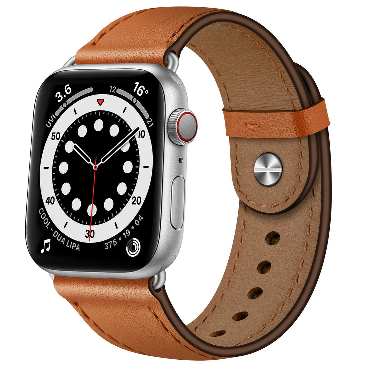 iBandGear Minimalist Leather Band for Apple Watch with Stud Closure