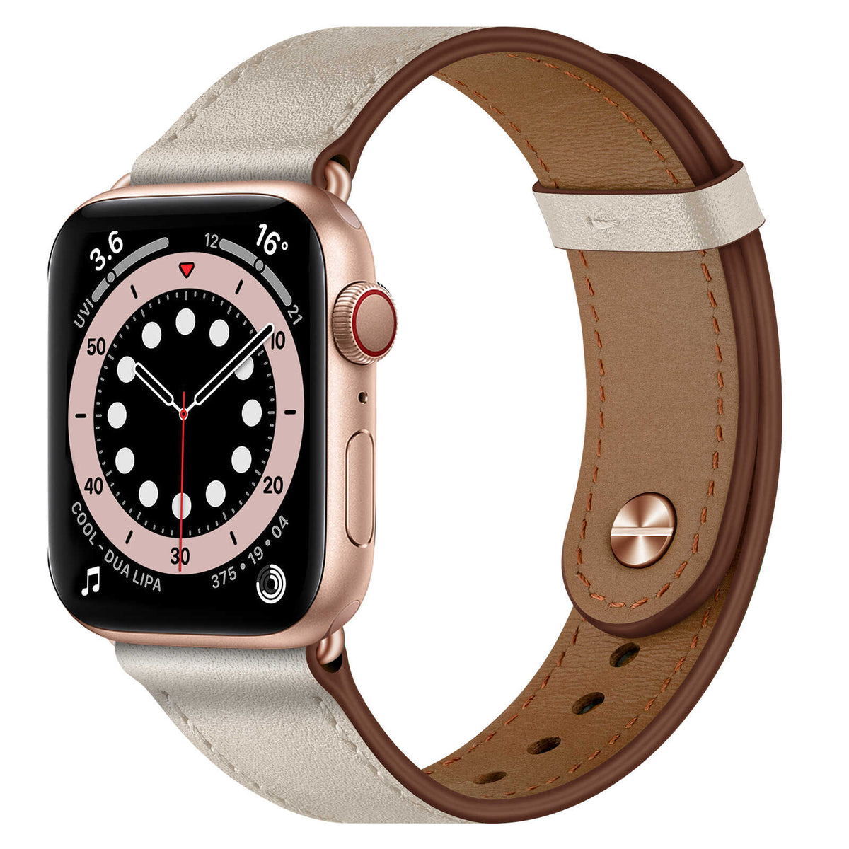 iBandGear Minimalist Leather Band for Apple Watch with Stud Closure
