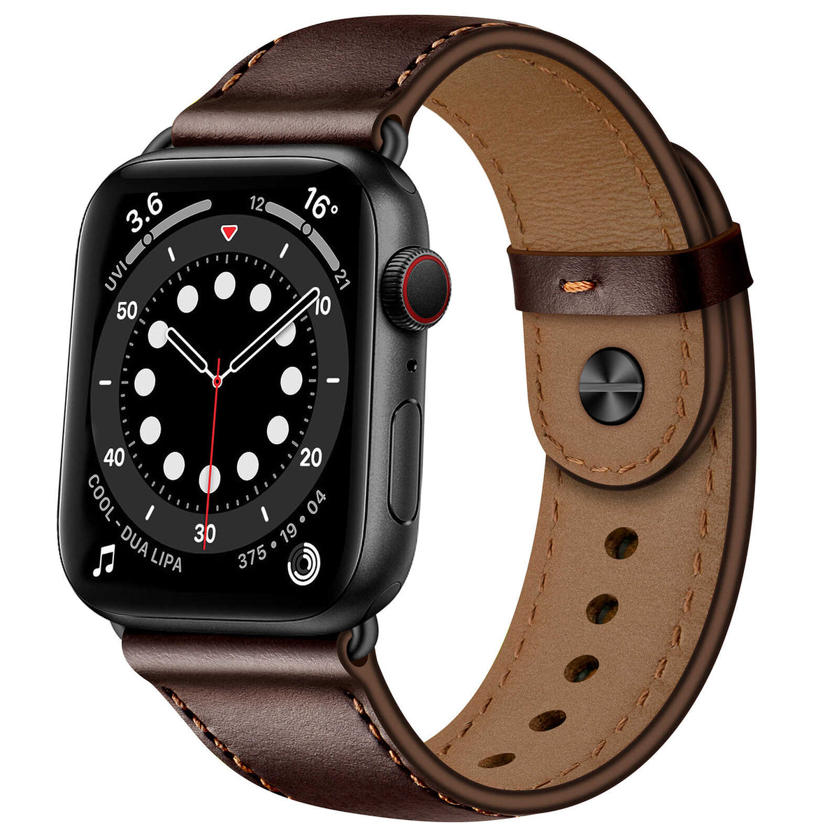 iBandGear Minimalist Leather Band for Apple Watch with Stud Closure