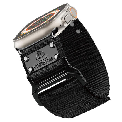 iBandGear Outdoor Nylon Sport Band for Apple Watch with Metal Connectors - Black
