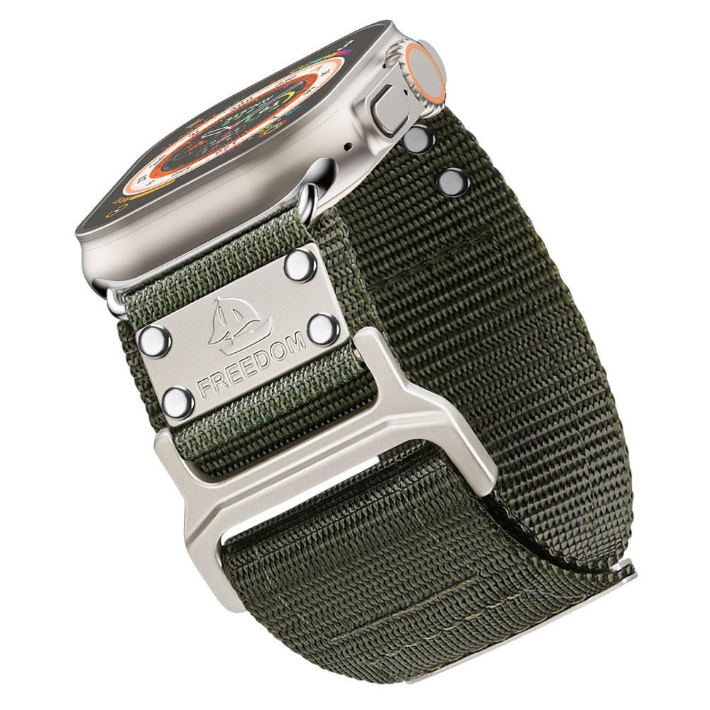 iBandGear Outdoor Nylon Sport Band for Apple Watch with Metal Connectors - Army Green