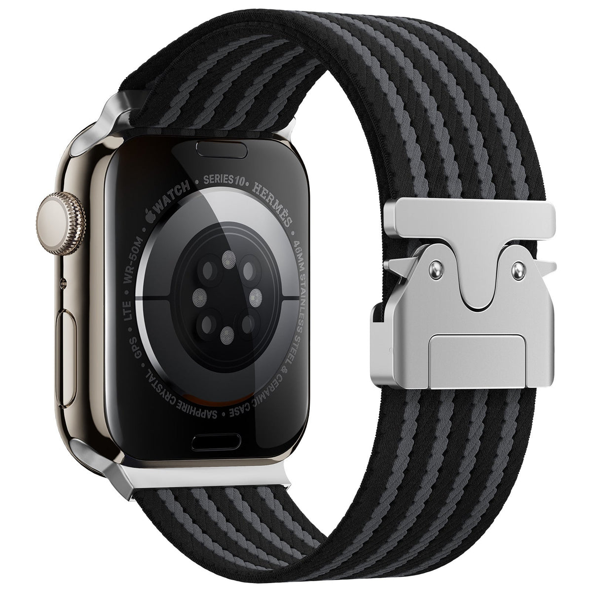 iBandGear Parachute Buckle Woven Nylon Band for Apple Watch - Black