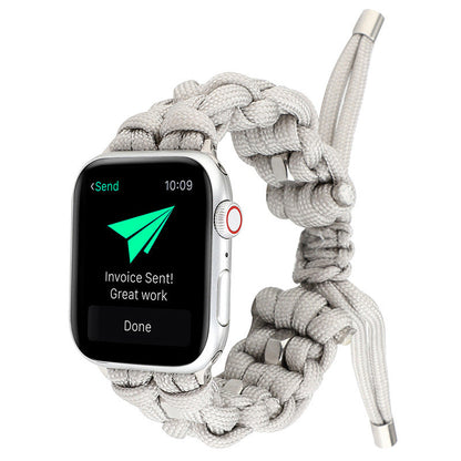 iBandGear Paracord Survival Band for Apple Watch Adventure Strap - White