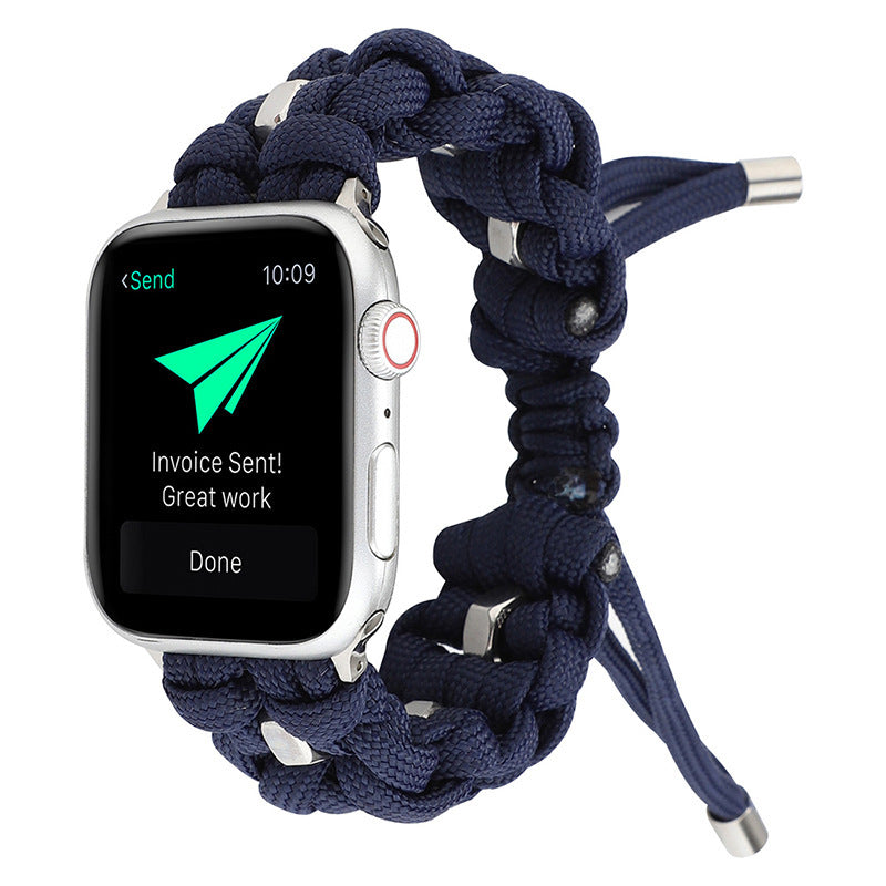 iBandGear Paracord Survival Band for Apple Watch Adventure Strap - Blue