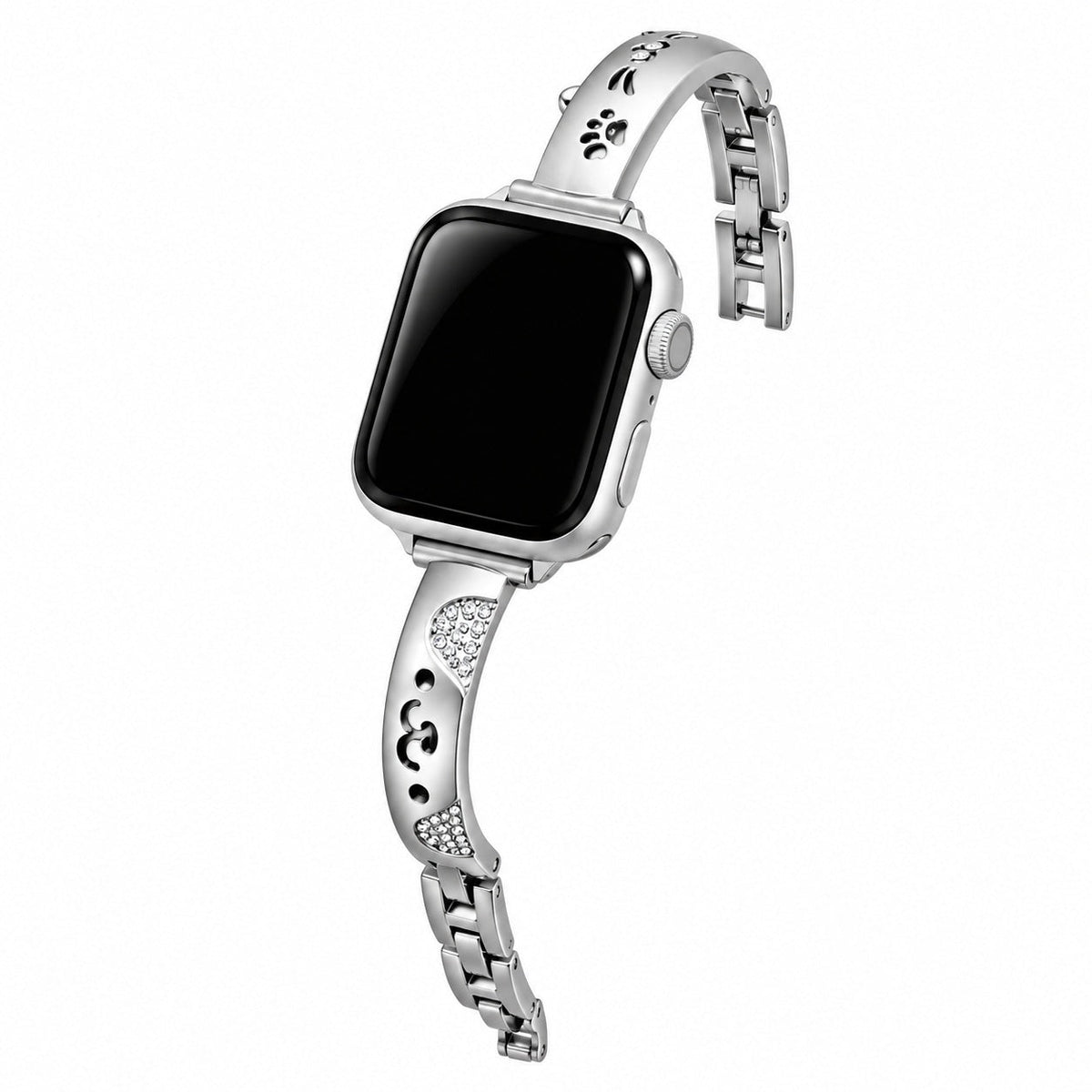 iBandGear Paw & Pet Charm Metal Bracelet Band for Apple Watch - Silver