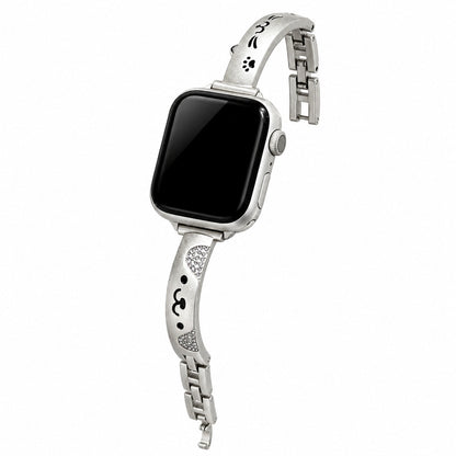 iBandGear Paw & Pet Charm Metal Bracelet Band for Apple Watch - Starlight-Black