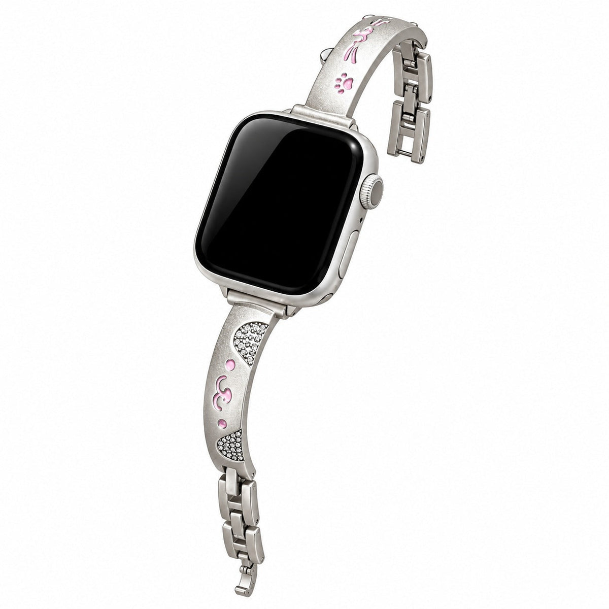 iBandGear Paw & Pet Charm Metal Bracelet Band for Apple Watch - Starlight-Pink
