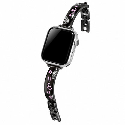 iBandGear Paw & Pet Charm Metal Bracelet Band for Apple Watch - Black-Pink