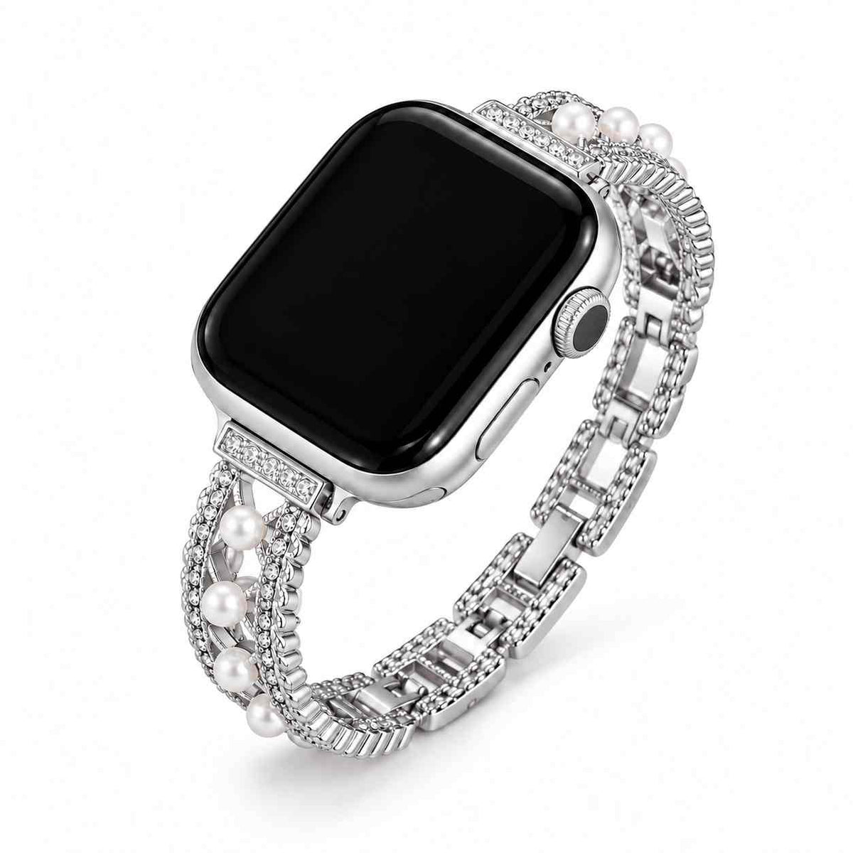iBandGear Pearl Lace Jewelry Band for Apple Watch - Silver