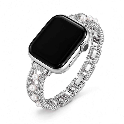 iBandGear Pearl Lace Jewelry Band for Apple Watch - Silver