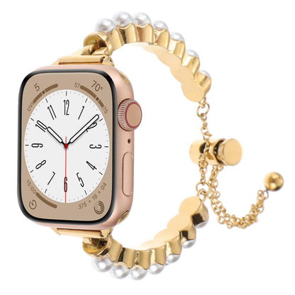iBandGear Pearl-Look Metal Bracelet Band for Apple Watch - Gold